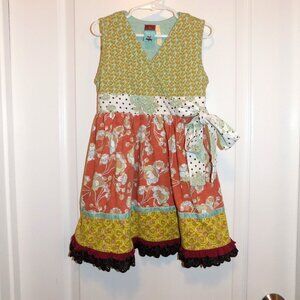 MATILDA JANE Girls Character Counts Wrap Dress 6 Fall Orange Boho Nora Floral